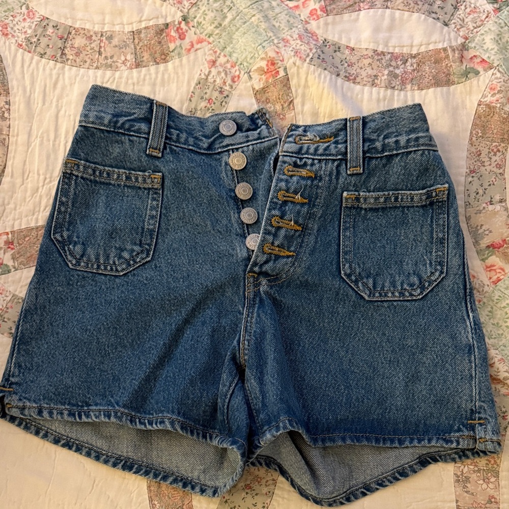 Levi's Blue Button-Fly Jean Shorts